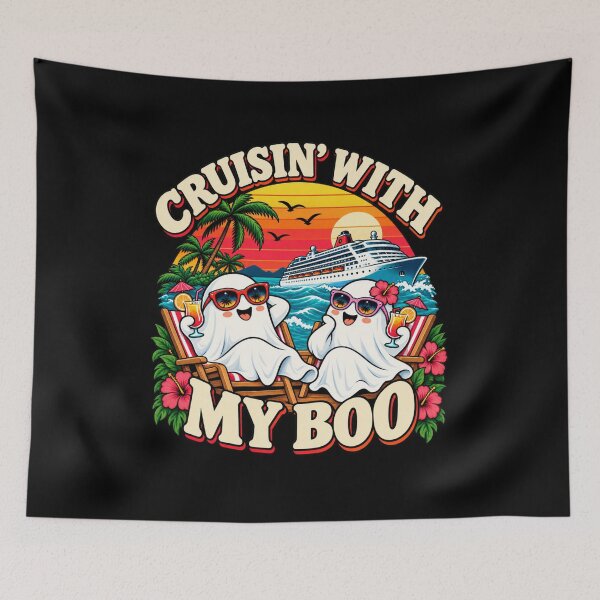 Item preview, Cruisin' with My Boo Halloween Couples Cruise Vacation Love T-Shirt designed and sold by Trendably.