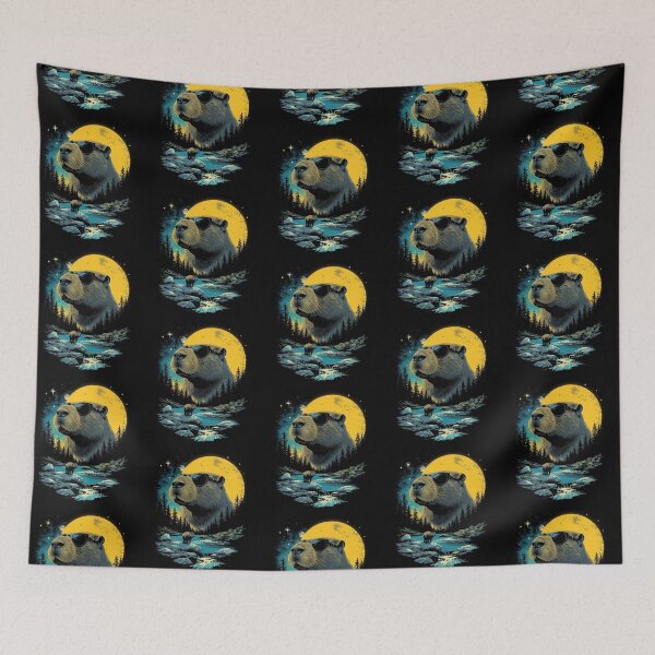 Item preview, Capybara with sunglasses 90s wildlife designed and sold by aponwao.