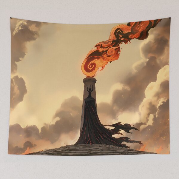 Item preview, Dark Shadow Lord Flaming Tower Fantasy Art designed and sold by Lunat1kk.