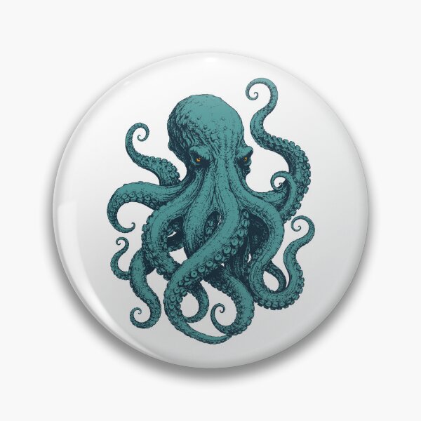Item preview, Kraken Illustration – Teal and Turquoise Sea Monster Art designed and sold by xndrlab.