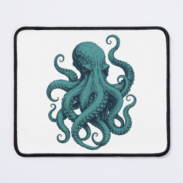 Item preview, Kraken Illustration – Teal and Turquoise Sea Monster Art designed and sold by xndrlab.