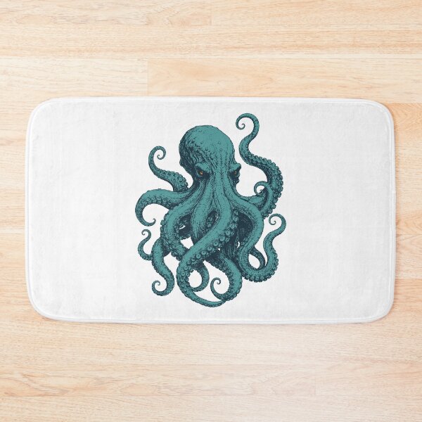 Item preview, Kraken Illustration – Teal and Turquoise Sea Monster Art designed and sold by xndrlab.
