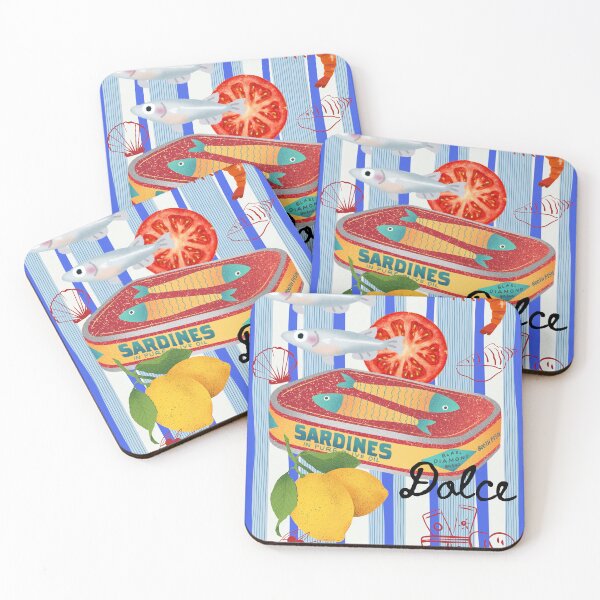 Item preview, La Dolce Vita Sardine Can Vintage Italian Poster Art Lemons designed and sold by The Lady Goblin's Goods.