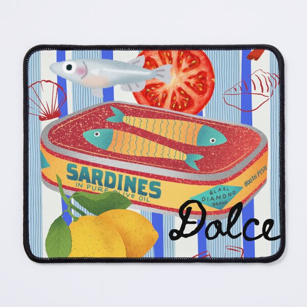Item preview, La Dolce Vita Sardine Can Vintage Italian Poster Art Lemons designed and sold by The Lady Goblin's Goods.