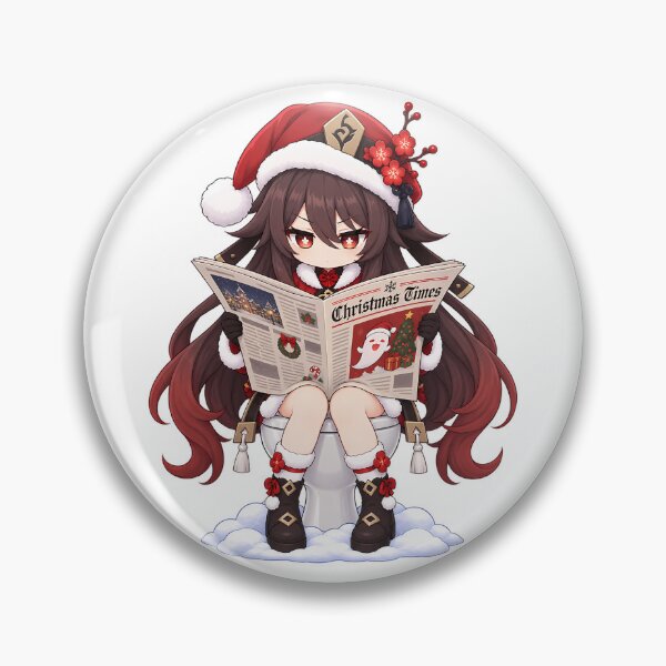 Item preview, Hu Tao Genshin Impact Christmas Newspaper Toilet Humor designed and sold by mildaclairmo.