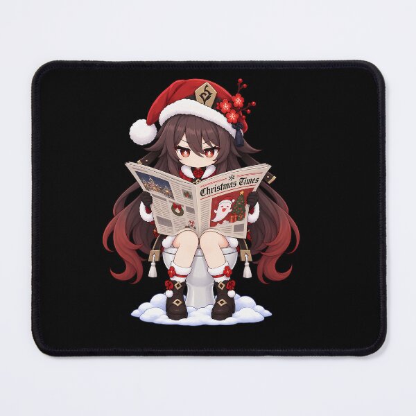 Item preview, Hu Tao Genshin Impact Christmas Newspaper Toilet Humor designed and sold by mildaclairmo.