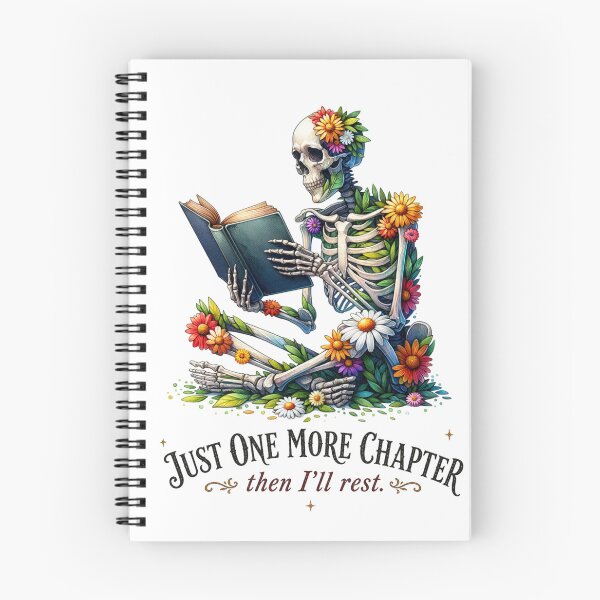 Item preview, Wildflower Skeleton Reader Bookish Design designed and sold by MOSIDRIP™.
