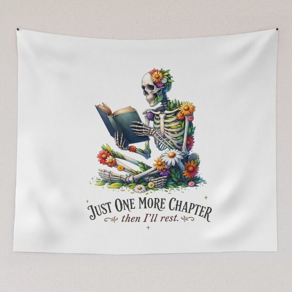 Item preview, Wildflower Skeleton Reader Bookish Design designed and sold by MOSIDRIP™.