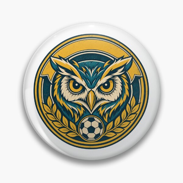 Item preview, Owl Football Club Vintage Badge Teal Gold Crest designed and sold by DriftcoreStudio.
