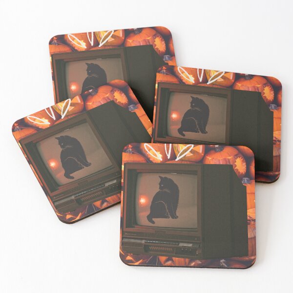 Item preview, Tune In To Black Cat Station Retro Halloween TV Art designed and sold by The Lady Goblin's Goods.