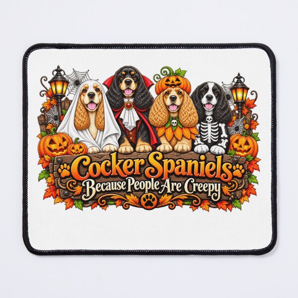Item preview, Cocker Spaniels Because People Are Creepy Funny Halloween Dog Lover designed and sold by 76Valeria.