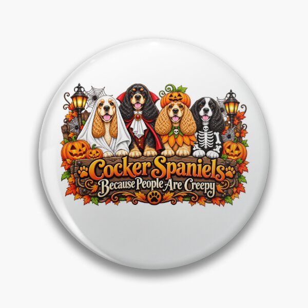 Item preview, Cocker Spaniels Because People Are Creepy Funny Halloween Dog Lover designed and sold by 76Valeria.