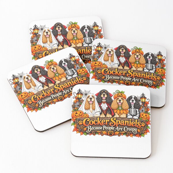 Item preview, Cocker Spaniels Because People Are Creepy Funny Halloween Dog Lover designed and sold by 76Valeria.