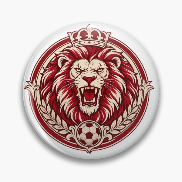 Item preview, Royal Lion Crest Crown Football Badge Crimson Cream designed and sold by DriftcoreStudio.