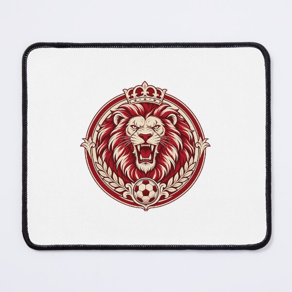 Item preview, Royal Lion Crest Crown Football Badge Crimson Cream designed and sold by DriftcoreStudio.