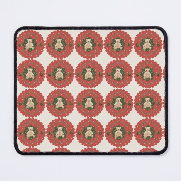 Item preview, Festive Red Starry Background Teddy Bear Happy Holidays Ornament Art designed and sold by Liberarteprint.