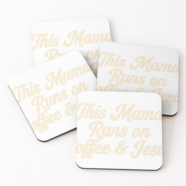 Item preview, This Mama Runs on Coffee and Jesus Retro Script designed and sold by BlessedMessMama.