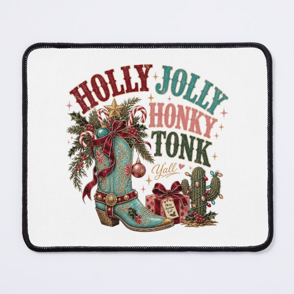 Item preview, Holly Jolly Honky Tonk Western Christmas Boot designed and sold by JoyfullyOffbeat.