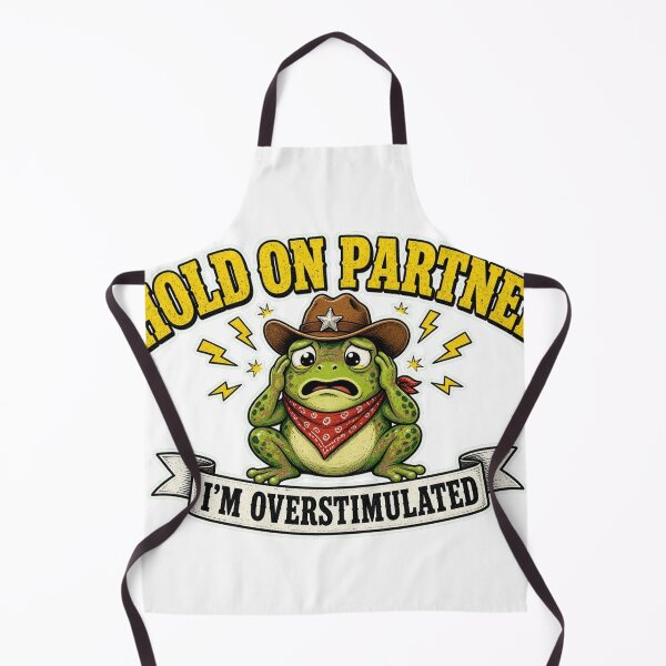 Item preview, Hold On Partner Im Overstimulated Cowboy Frog Funny Tee designed and sold by GSideArtStore.