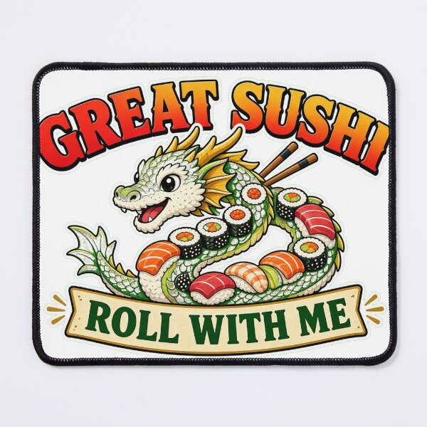 Item preview, Great Sushi Dragon Roll With Me Food Fantasy Creature Tee designed and sold by GSideArtStore.