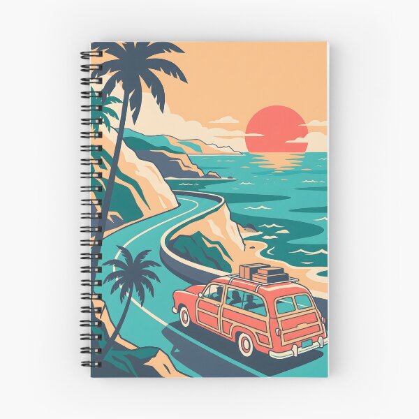 Item preview, Vintage Red Woodie Wagon with Luggage on Roof – Retro Coastal Road Trip Design designed and sold by Sea Gem.