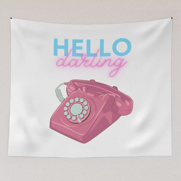 Item preview, Hello Darling - Retro Motif With Rotary Dial Telephone designed and sold by OmaElza.