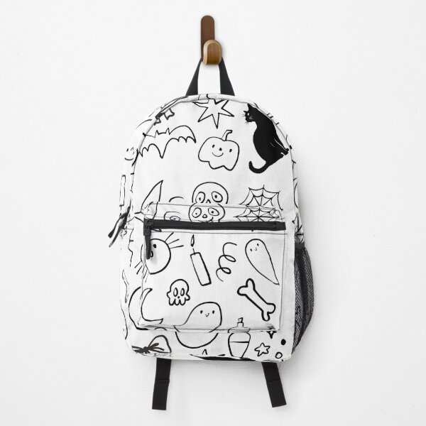 Item preview, Cute Halloween Doodles Black White Sticker Pack Pattern designed and sold by The Lady Goblin's Goods.