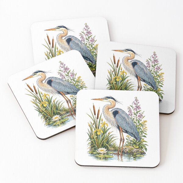 Item preview, Vintage Great Blue Heron Botanical Wetland Nature  designed and sold by Moizento.