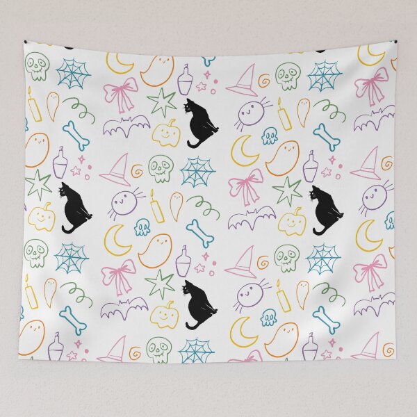 Item preview, Cute Halloween Doodles Rainbow Sticker Pack Pattern designed and sold by The Lady Goblin's Goods.
