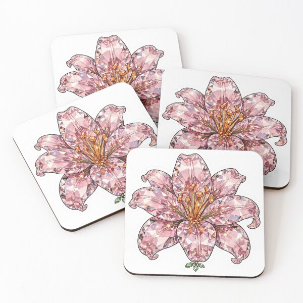 Item preview, Pink Lily Crystal Sticker - Morganite Diamond Flower designed and sold by Crystal Critters .