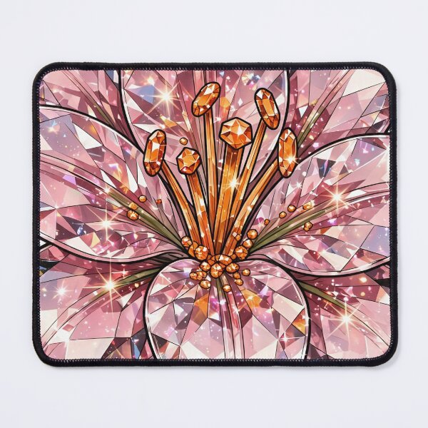 Item preview, Pink Lily Crystal Sticker - Morganite Diamond Flower designed and sold by FineLineBotanical .