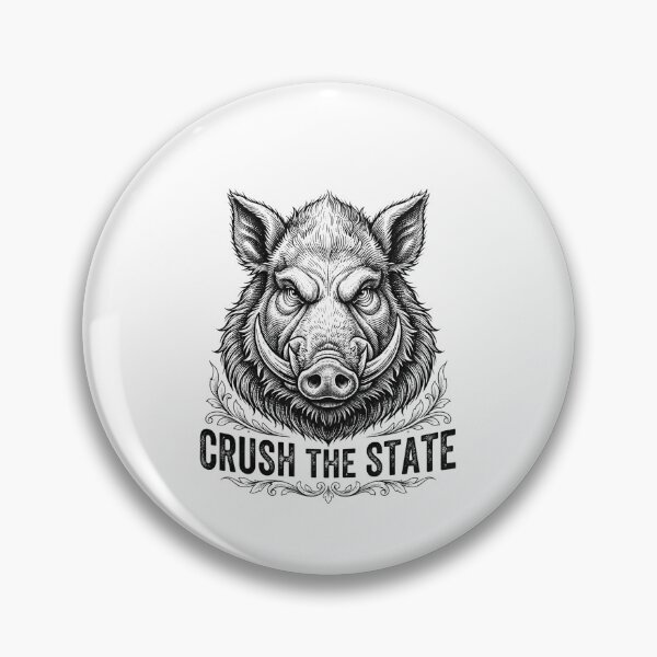 Item preview, Crush The State Wild Boar Head Illustration designed and sold by Owcomm.