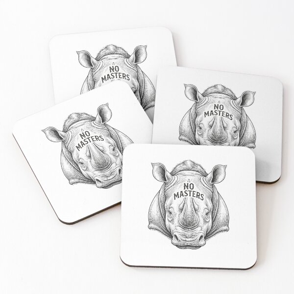 Item preview, No Masters Rhino Anti Capitalist Socialist Vintage Design    designed and sold by Owcomm.