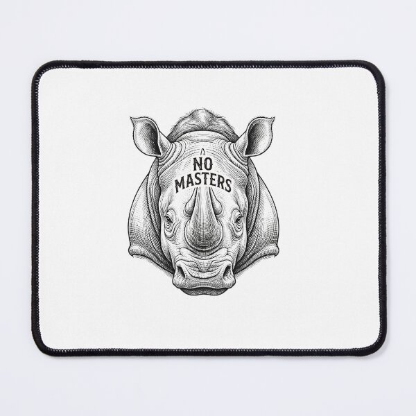 Item preview, No Masters Rhino Anti Capitalist Socialist Vintage Design    designed and sold by Owcomm.