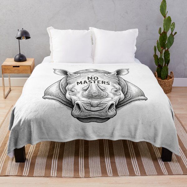 Item preview, No Masters Rhino Anti Capitalist Socialist Vintage Design    designed and sold by Owcomm.