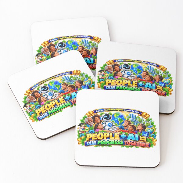 Item preview, People and AI Progress Together. designed and sold by New Wave Artworks .
