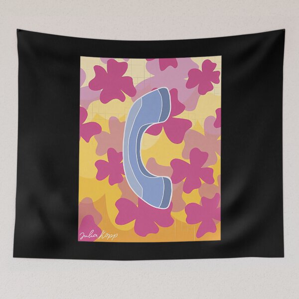 Item preview, Retro Telephone Floral Design designed and sold by OmaElza.