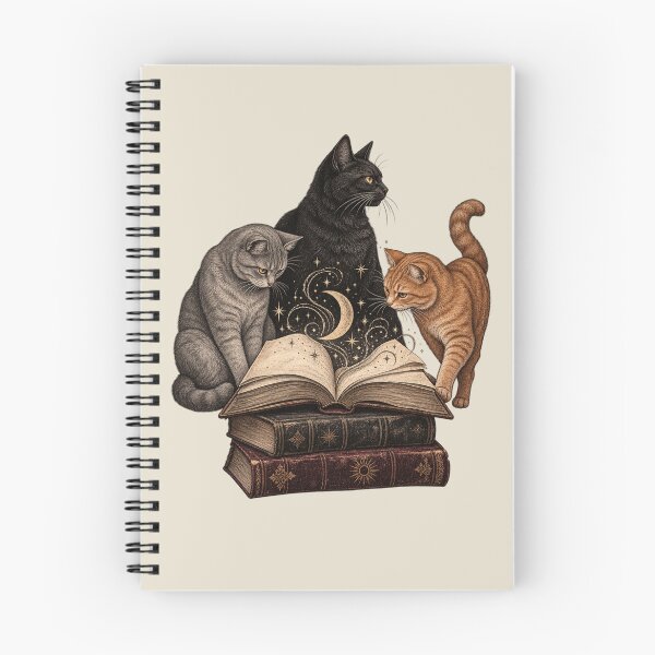 Item preview, Reading Cats Dark Academia Celestial Engraving Art designed and sold by AmiGraph.
