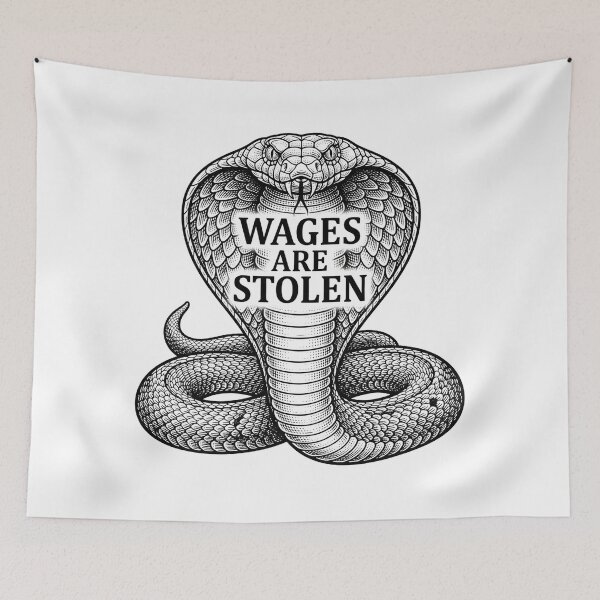 Item preview, Wages Are Stolen Cobra Snake Illustration designed and sold by Owcomm.