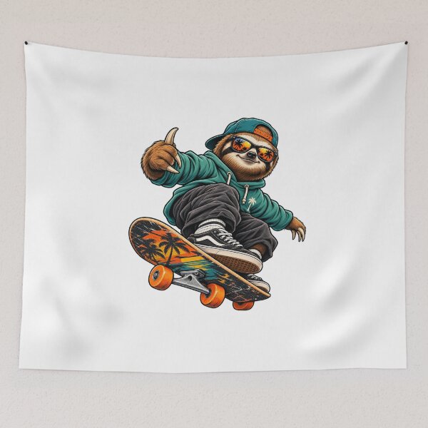 Item preview, Chill Sloth Skateboarding – Summer Vibes designed and sold by jankizkhan.
