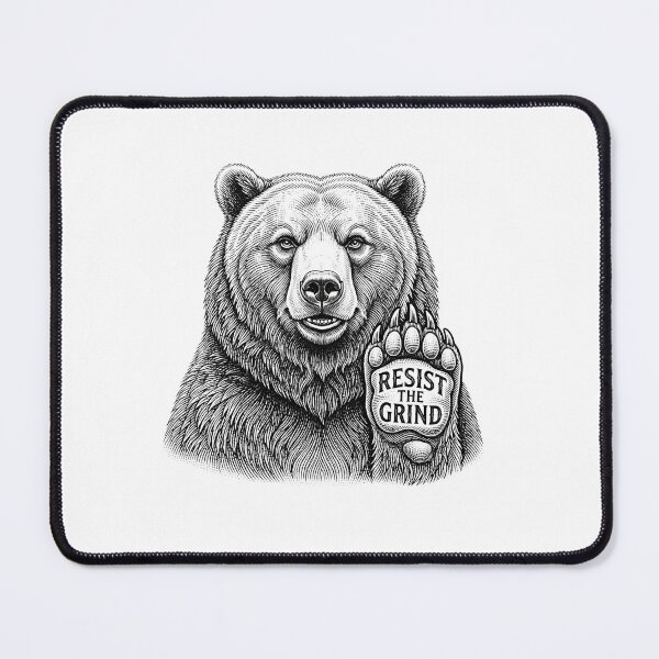 Item preview, Resist The Grind Grizzly Bear Art    designed and sold by Owcomm.