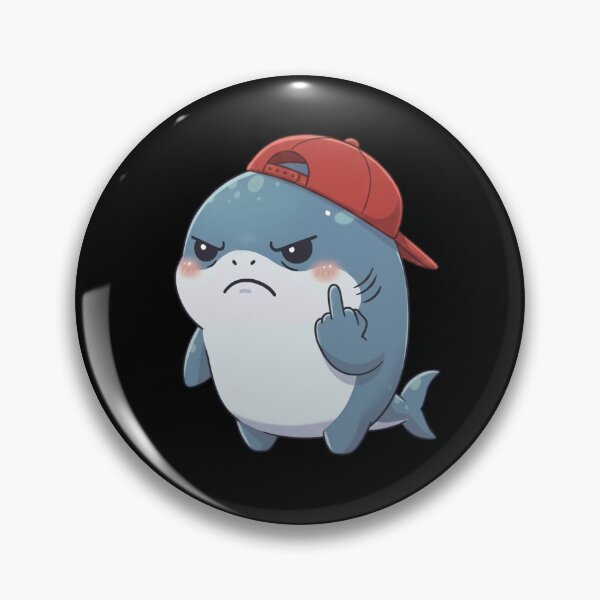 Item preview, Angry Shark Flipping Off designed and sold by Nature's Chibis.