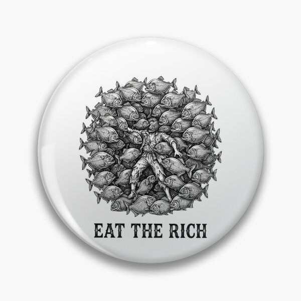 Item preview, Eat The Rich Piranha Fish Circular Artwork designed and sold by Owcomm.