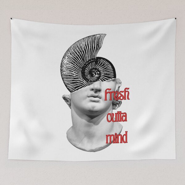 Item preview, Fresh Outta Mind Shell Head Greek Statue Surreal Art designed and sold by The Lady Goblin's Goods.