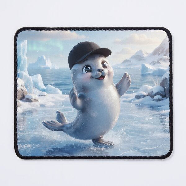 Item preview, Art of a cute baby seal wearing a cap designed and sold by Azurart2.