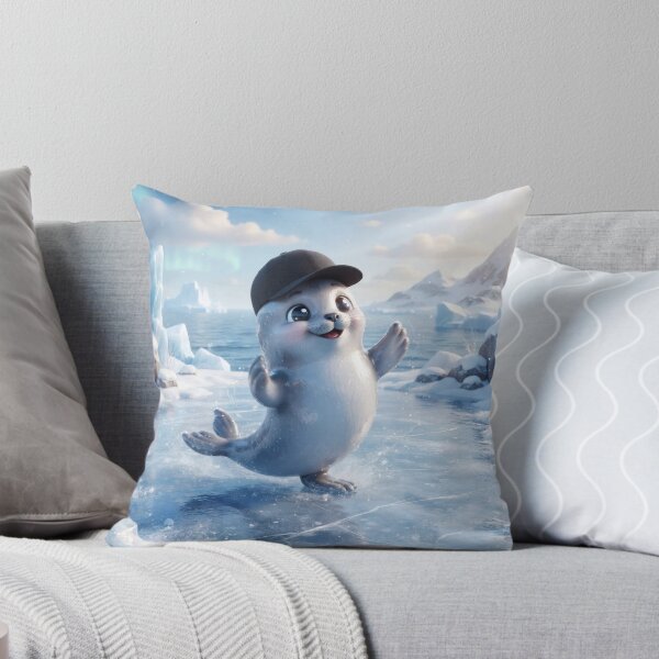 Item preview, Art of a cute baby seal wearing a cap designed and sold by Azurart2.