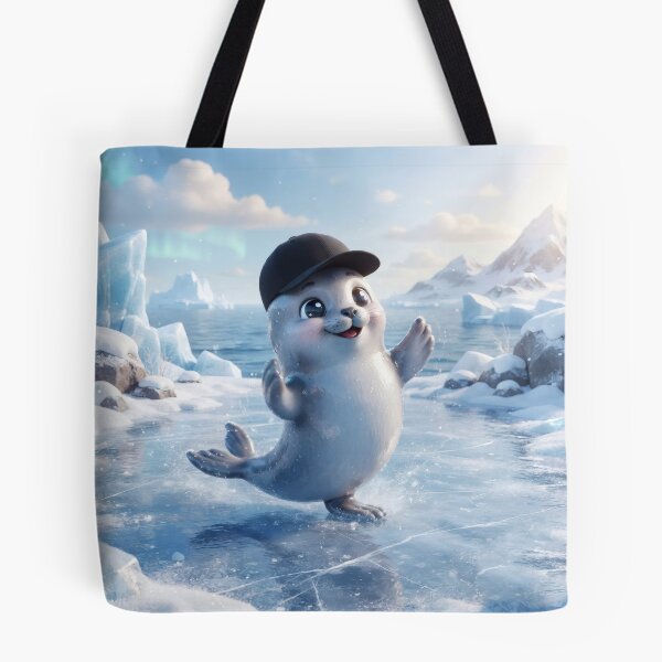 Item preview, Art of a cute baby seal wearing a cap designed and sold by Azurart2.