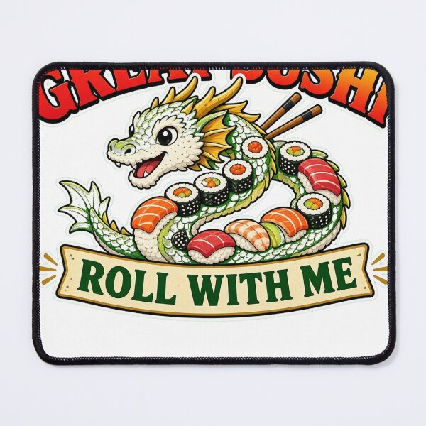 Item preview, Great Sushi Dragon Roll With Me Food Fantasy Creature Tee designed and sold by GSideArtStore.