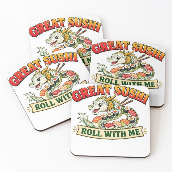 Item preview, Great Sushi Dragon Roll With Me Food Fantasy Creature Tee designed and sold by GSideArtStore.