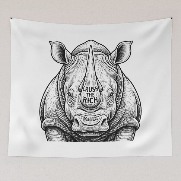 Item preview, Crush The Rich Rhinoceros Anti Capitalist designed and sold by Owcomm.